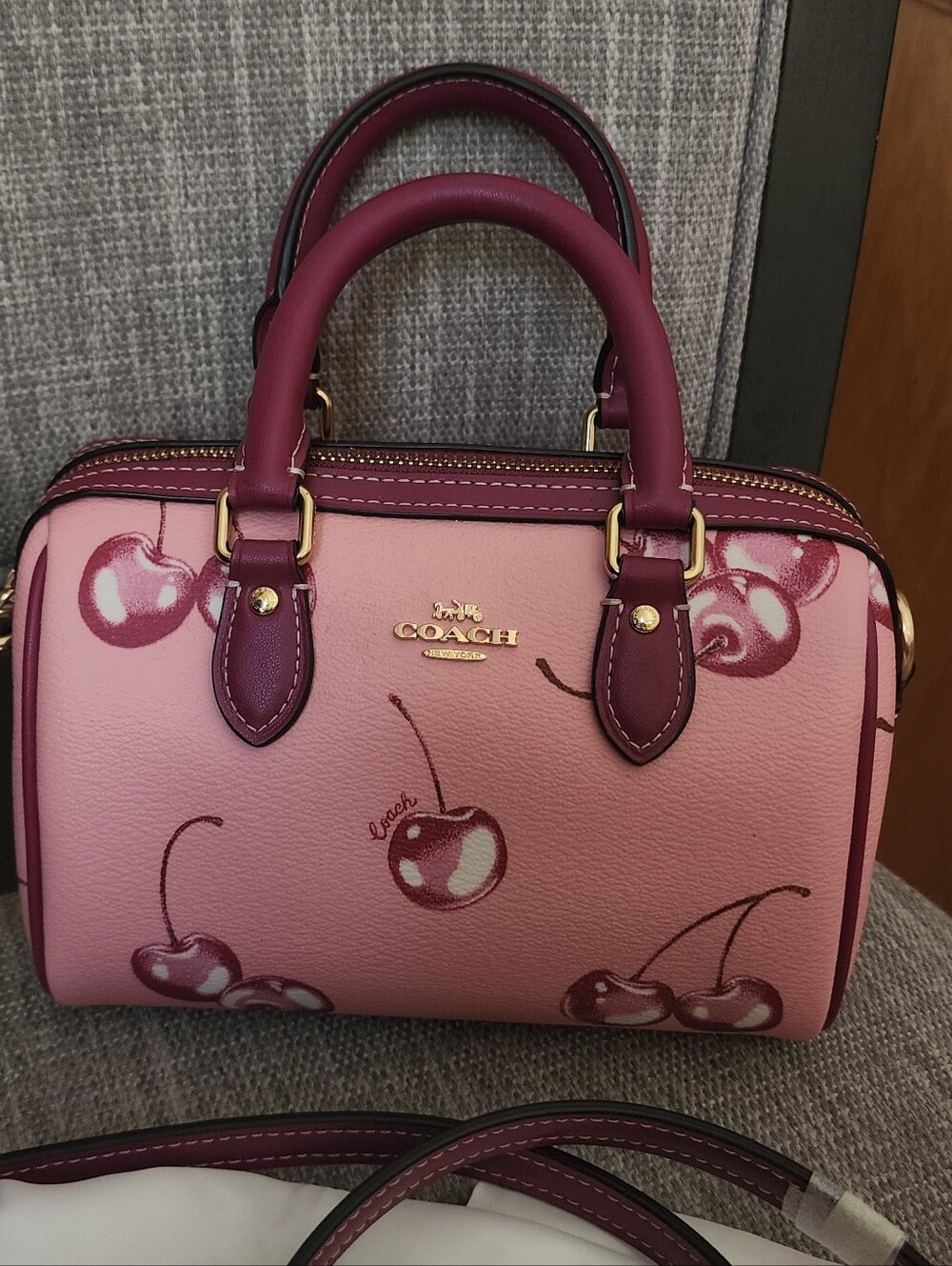 Coach Mini Rowan Crossbody Bag - Pink Cherry - Picture 4 of 16